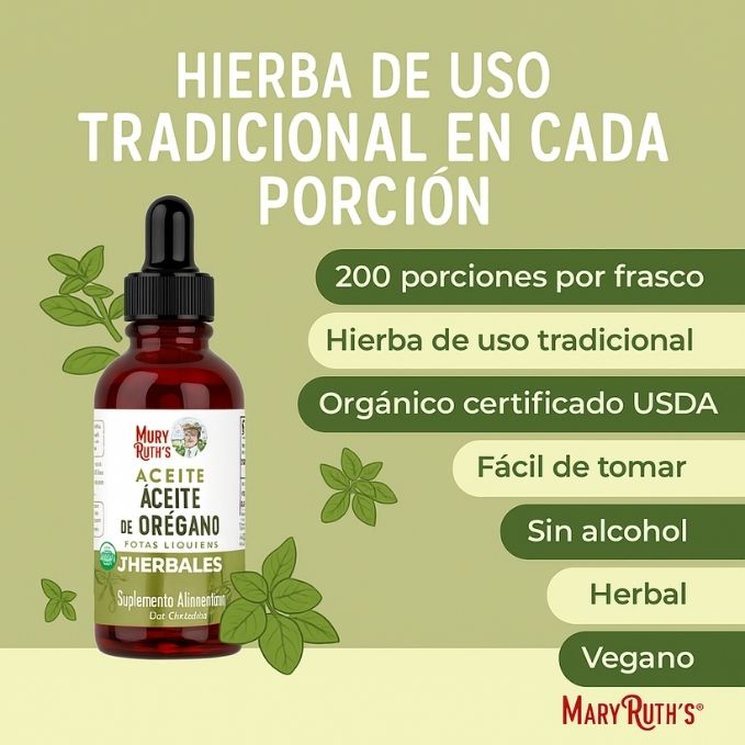 🌿MaryRuth's - Paquete de gotas de aceite de orégano y probióticos líquidos de 4 onzas | Apoyo inmunológico | Salud intestinal | Apoyo digestivo para hombres y mujeres