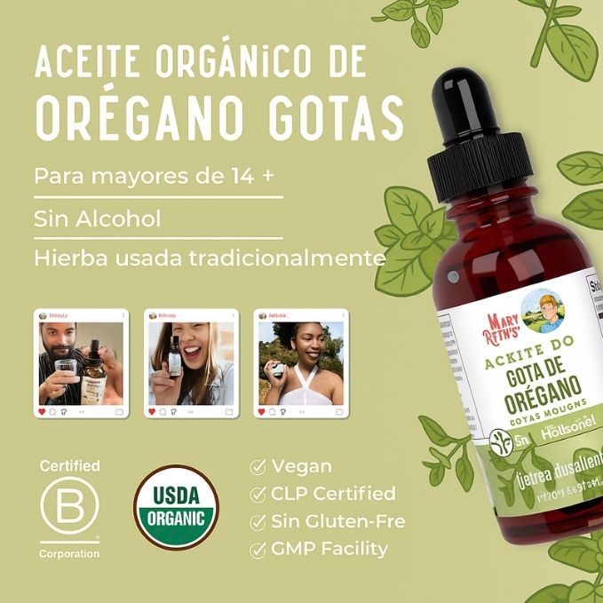 🌿MaryRuth's - Paquete de gotas de aceite de orégano y probióticos líquidos de 4 onzas | Apoyo inmunológico | Salud intestinal | Apoyo digestivo para hombres y mujeres